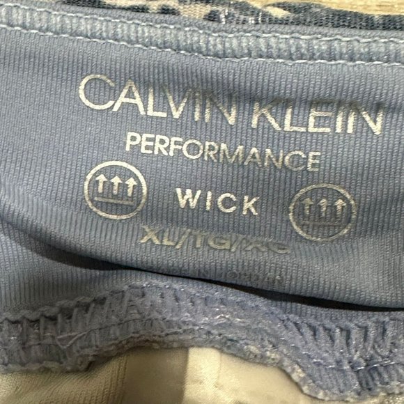 Calvin Klein Womens Performance Wick Leggings Blue Water Color Active Capri XL - Picture 4 of 7